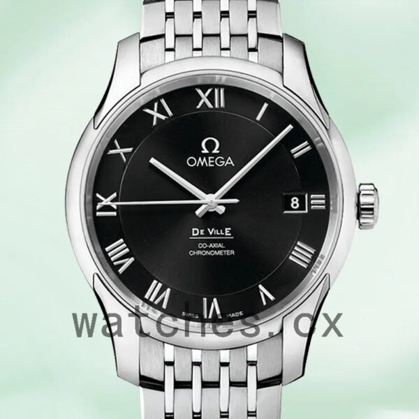 Omega De Ville Men 41mm 431.10.41.21.01.001 Bracelet Black Dial Replica Watches