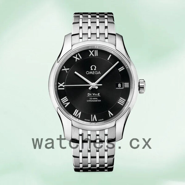 Omega De Ville Men 41mm 431.10.41.21.01.001 Bracelet Black Dial Replica Watches - Image 2