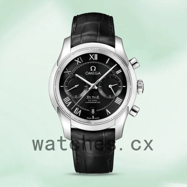 Omega De Ville 431.13.42.51.01.001 Men 42mm Silver-tone Leather Strap Replica Watches - Image 2