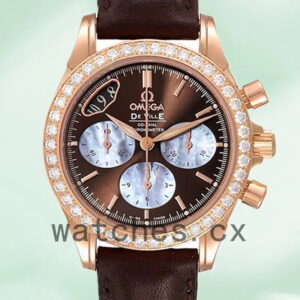Omega De Ville 4677.60.37 Ladies 35mm Black Dial Leather Strap Replica Watches