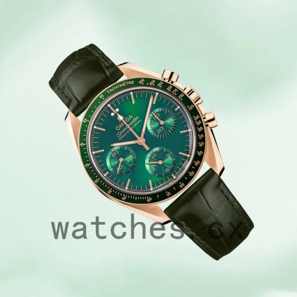 Omega Speedmaster Men 42mm 310.63.42.50.10.001 Green Dial Replica Watches - Image 3