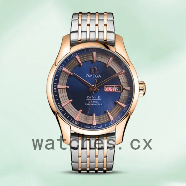 Omega De Ville Men 41mm DevilleBLSB-006 Blue Dial Replica Watches - Image 2