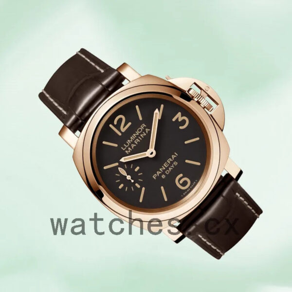 Panerai Luminor Marina PAM00511 44mm Men’s Rose Gold-tone Black Dial Replica Watches