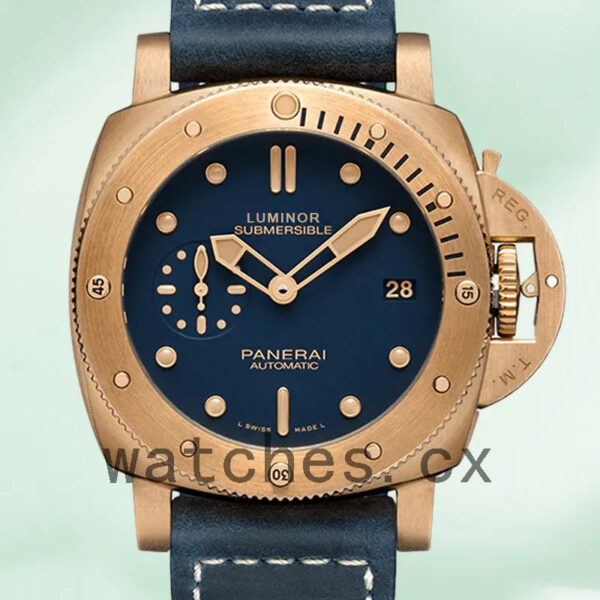 Panerai Submersible 47mm Men’s PAM01074 Leather Strap Replica Watches