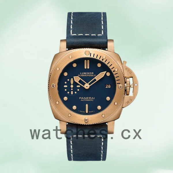 Panerai Submersible 47mm Men’s PAM01074 Leather Strap Replica Watches