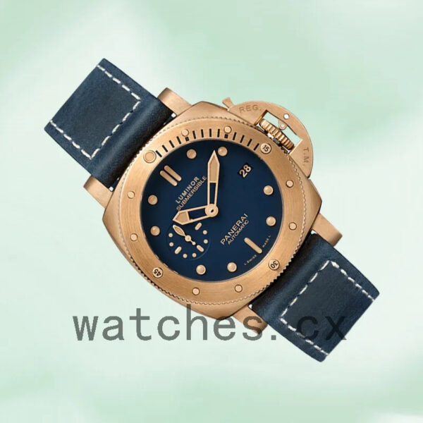 Panerai Submersible 47mm Men’s PAM01074 Leather Strap Replica Watches