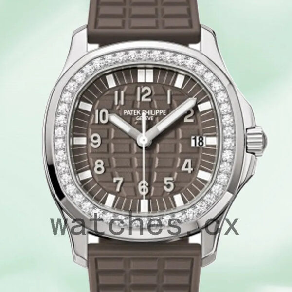 Patek Philippe Aquanaut 32mm 5067A-023 Ladies Silver-tone Brown Dial Replica Watches