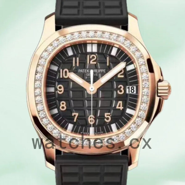Patek Philippe Aquanaut 32mm 5068R-001 Ladies Quartz Black Dial Replica Watches