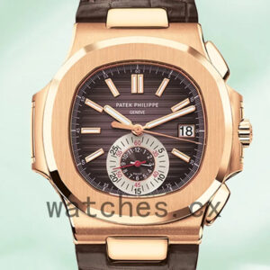 Patek Philippe Nautilus Men’s 5980R-001 40mm Brown Dial Leather Strap Replica Watches