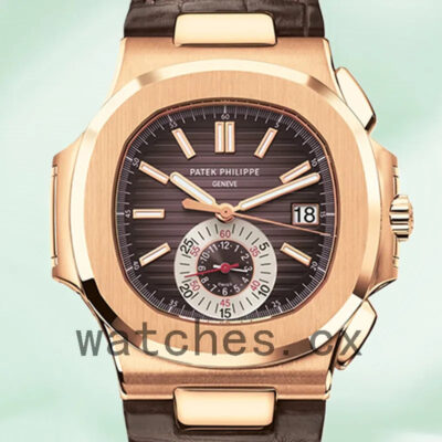 Patek Philippe Nautilus Men’s 5980R-001 40mm Brown Dial Leather Strap Replica Watches