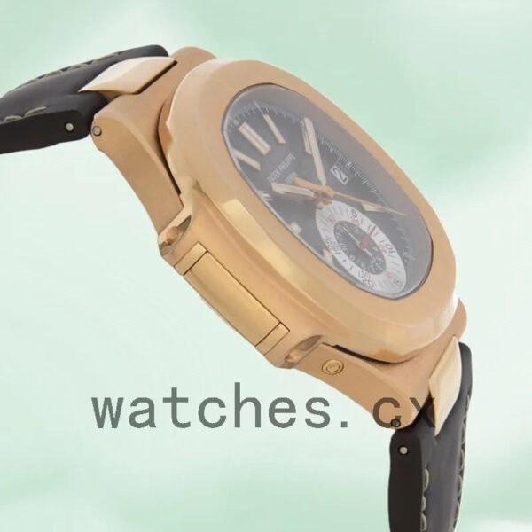Patek Philippe Nautilus Men’s 5980R-001 40mm Brown Dial Leather Strap Replica Watches - Image 4