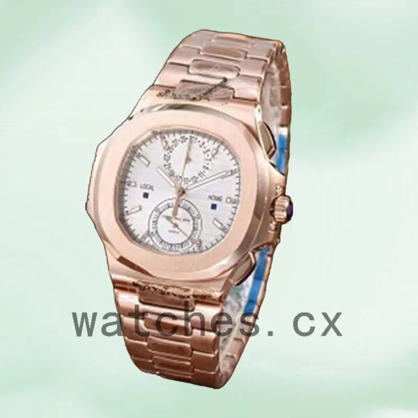 Patek Philippe Nautilus 40mm 5990/1R-001 Men’s Blue Dial Rose Gold-tone Replica Watches - Image 4