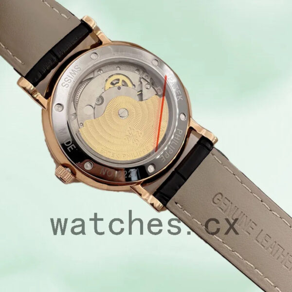 Patek Philippe Calatrava 40mm Men’s 3919J Leather Strap White Dial Replica Watches - Image 4