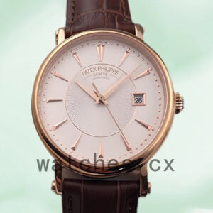 Patek Philippe Calatrava Men’s 5153R-001 40mm White Dial Leather Strap Replica Watches