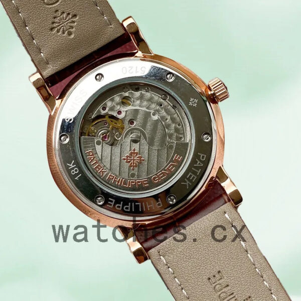 Patek Philippe Calatrava Men’s 5153R-001 40mm White Dial Leather Strap Replica Watches - Image 4