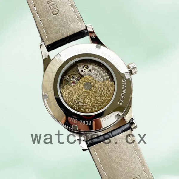 Patek Philippe Calatrava 5227G-001 Men’s 40mm Leather Strap Silver-tone Replica Watches - Image 3