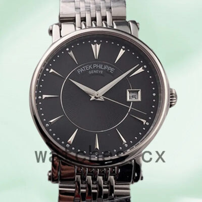 Patek Philippe Calatrava 40mm Men’s CalatravaBKSB015 Bracelet Black Dial Replica Watches