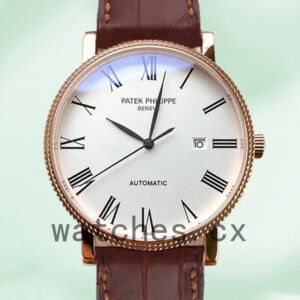Patek Philippe Calatrava Men’s 40mm CalatravaWRL007 Rose Gold-tone White Dial Replica Watches