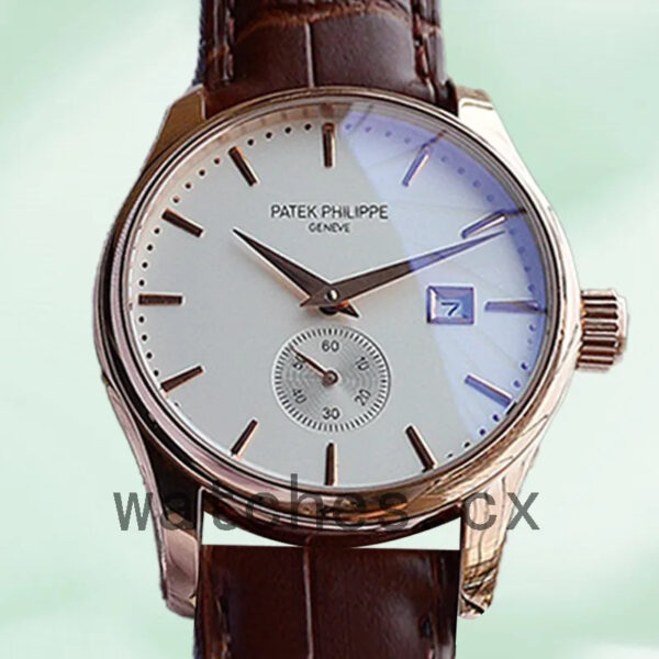 Patek Philippe Calatrava CalatravaWSL017 40mm Men’s Leather Strap Rose Gold-tone Replica Watches