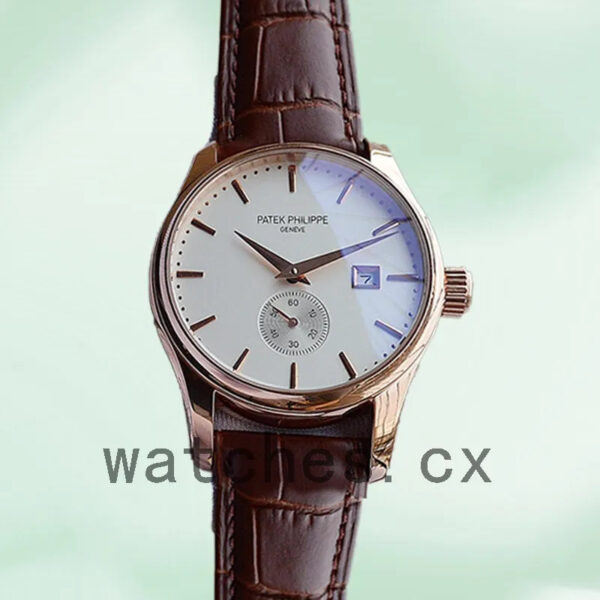 Patek Philippe Calatrava CalatravaWSL017 40mm Men’s Leather Strap Rose Gold-tone Replica Watches