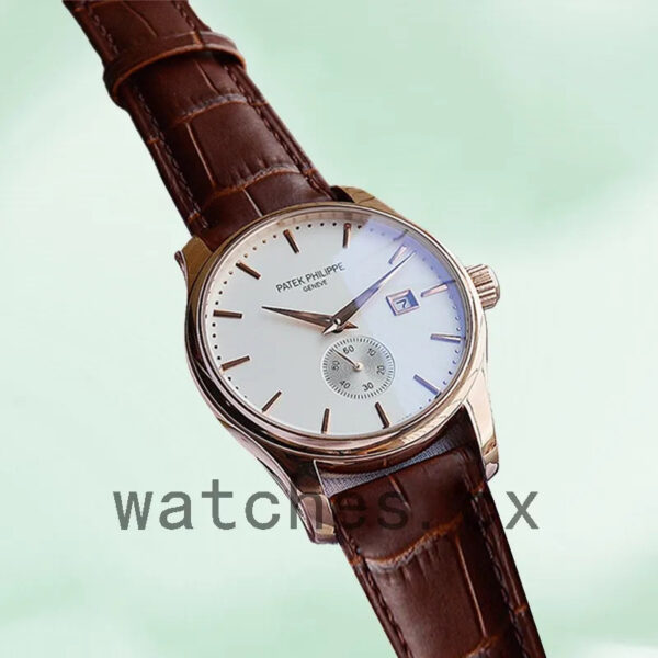 Patek Philippe Calatrava CalatravaWSL017 40mm Men’s Leather Strap Rose Gold-tone Replica Watches