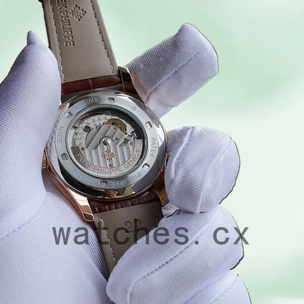 Patek Philippe Calatrava CalatravaWSL017 40mm Men’s Leather Strap Rose Gold-tone Replica Watches - Image 4