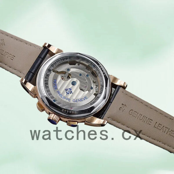 Patek Philippe Complications Men’s 40mm ComplicationsBLSL023 Automatic Leather Strap Replica Watches - Image 4