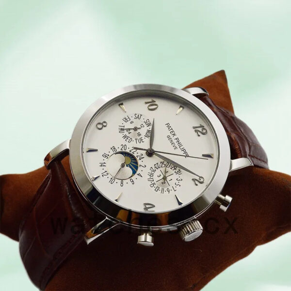 Patek Philippe Grand Complications GrandWSL021 Men’s 40mm Leather Strap Silver-tone Replica Watches - Image 3
