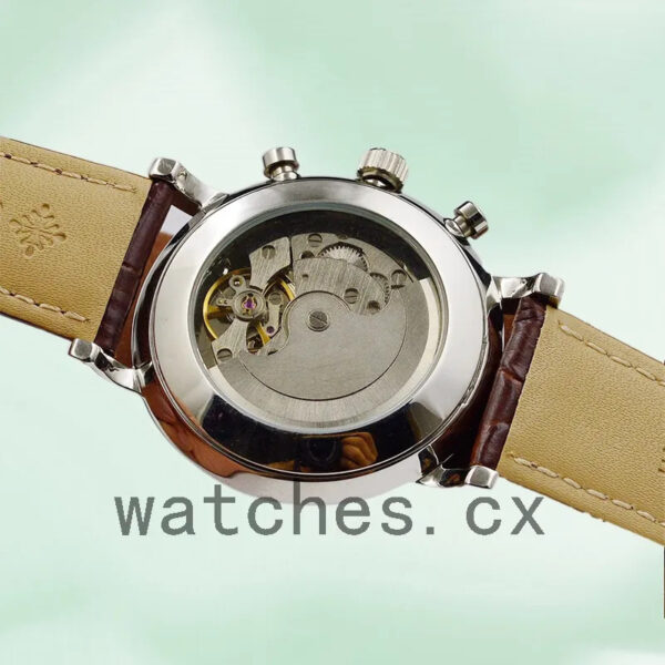 Patek Philippe Grand Complications GrandWSL021 Men’s 40mm Leather Strap Silver-tone Replica Watches - Image 4