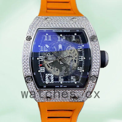 Richard Mille RM010 Around 50*42mm Men RM010-003 Rubber Band Replica Watches
