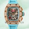 Richard Mille RM011 Around 45mm RM011-019 Men Transparent Dial Replica Watches