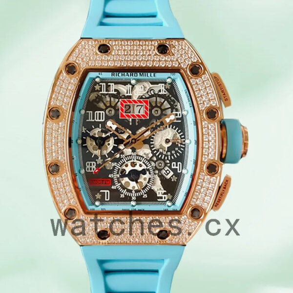 Richard Mille RM011 Around 45mm RM011-019 Men Transparent Dial Replica Watches