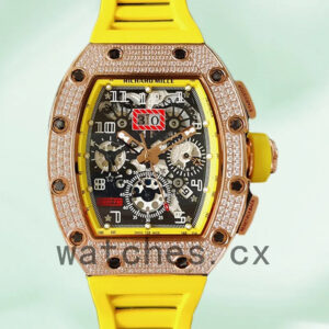 Richard Mille RM011 Around 45mm Men RM011-020 Mechanical Rubber Band Replica Watches
