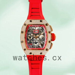 Richard Mille RM011 RM011-022 Around 45mm Men Transparent Dial Rubber Band Replica Watches