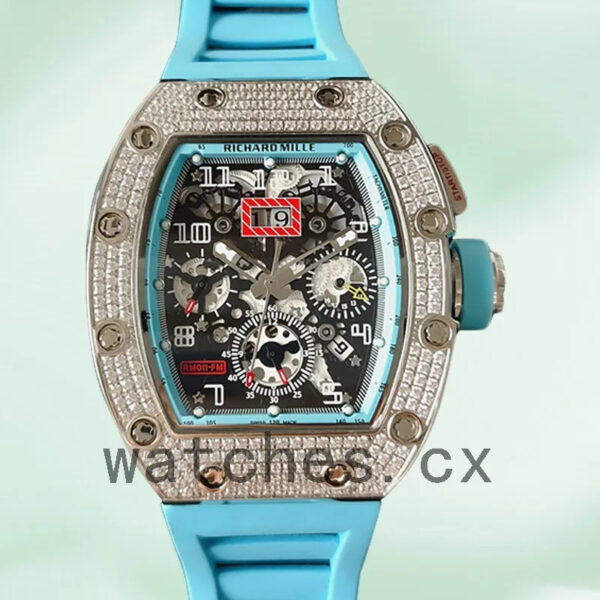 Richard Mille RM011 Men Around 45mm RM011-023 Silver-tone Replica Watches