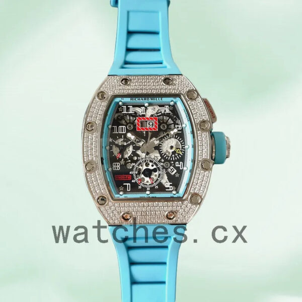 Richard Mille RM011 Men Around 45mm RM011-023 Silver-tone Replica Watches