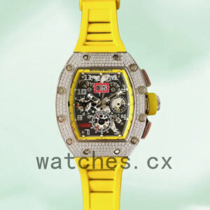 Richard Mille RM011 Around 45mm Men RM011-025 Silver-tone Transparent Dial Replica Watches