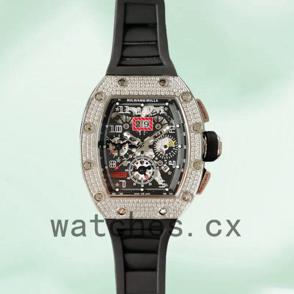 Richard Mille RM011 Around 45mm Men RM011-025 Silver-tone Transparent Dial Replica Watches - Image 5