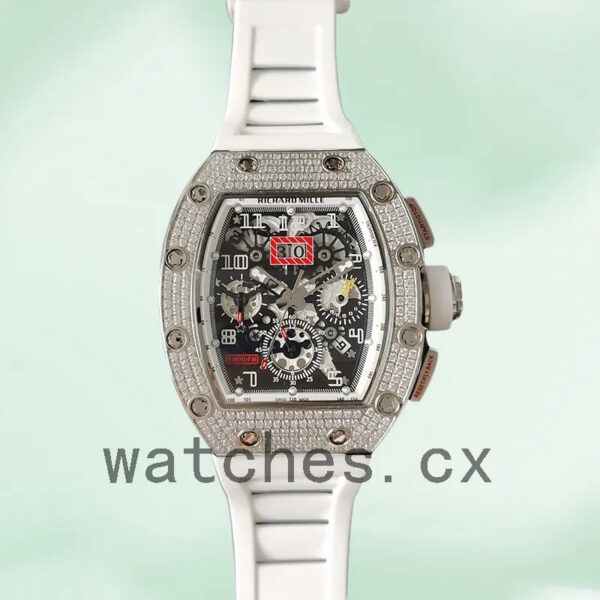 Richard Mille RM011 Around 45mm Men RM011-025 Silver-tone Transparent Dial Replica Watches - Image 4