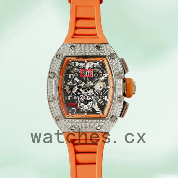 Richard Mille RM011 Men Around 45mm RM011-026 Rubber Band Mechanical Replica Watches