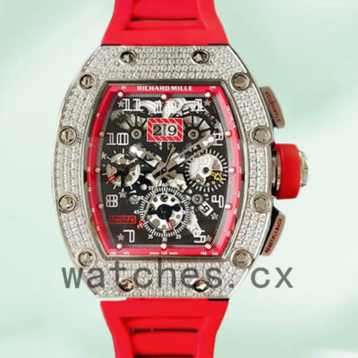 Richard Mille RM011 RM011-027 Men Around 45mm Transparent Dial Rubber Band Replica Watches