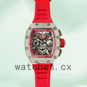 Richard Mille RM011 RM011-027 Men Around 45mm Transparent Dial Rubber Band Replica Watches