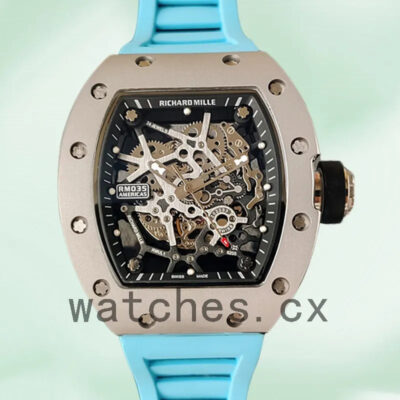 Richard Mille RM35 Around 48*40mm RM35-017 Men Silver-tone Replica Watches