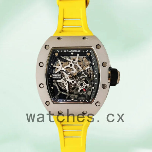 Richard Mille RM35 RM35-019 Around 48*40mm Men Rubber Band Replica Watches