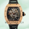 Richard Mille RM35 RM35-025 Around 48*40mm Men Skeleton Dial Rose Gold-tone Replica Watches