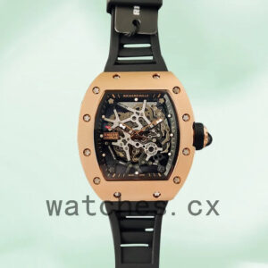 Richard Mille RM35 RM35-025 Around 48*40mm Men Skeleton Dial Rose Gold-tone Replica Watches