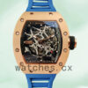 Richard Mille RM35 RM35-026 Men Around 48*40mm Rose Gold-tone Rubber Band Replica Watches