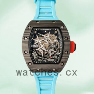 Richard Mille RM35 Men Around 48*40mm RM35-030 Skeleton Dial Black-tone Replica Watches