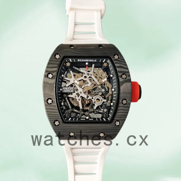 Richard Mille RM35 Around 48*40mm RM35-031 Men Rubber Band Mechanical Replica Watches