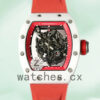 Richard Mille RM055 Around 50*43mm Men RM055-009 White Rubber Band Replica Watches